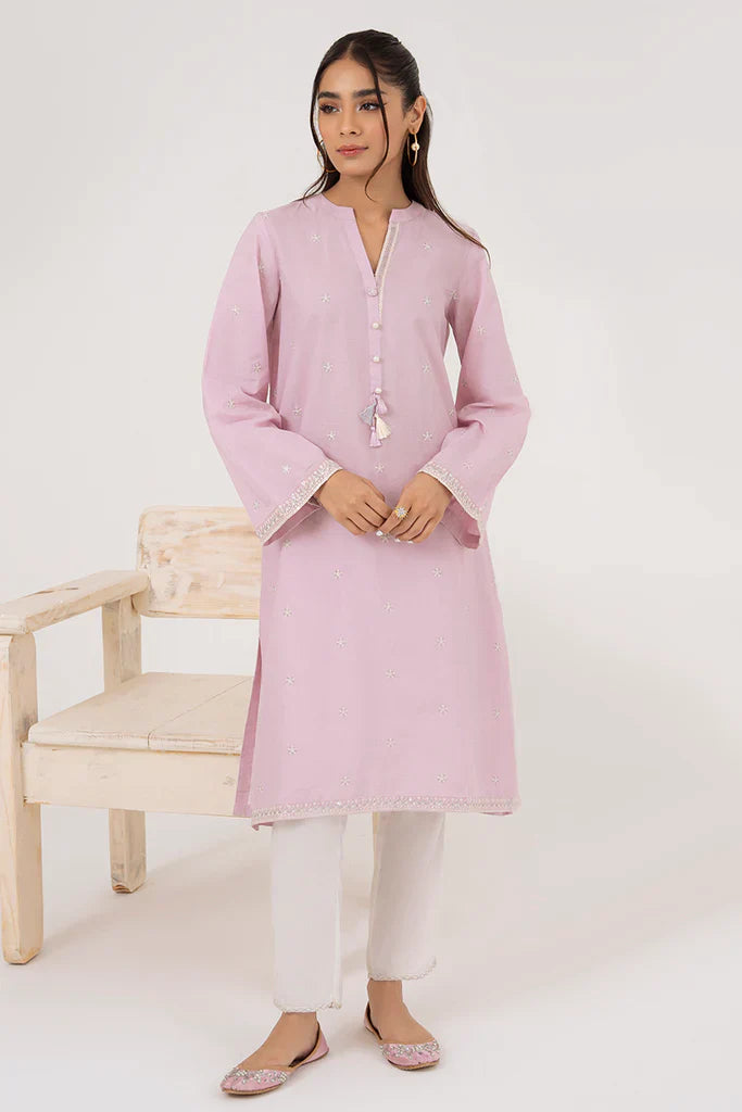 DAWN PINK LAWN EMBROIDERED SHIRT