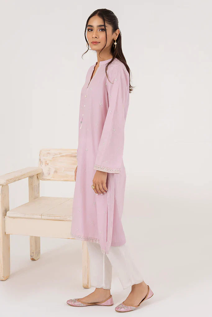 DAWN PINK LAWN EMBROIDERED SHIRT