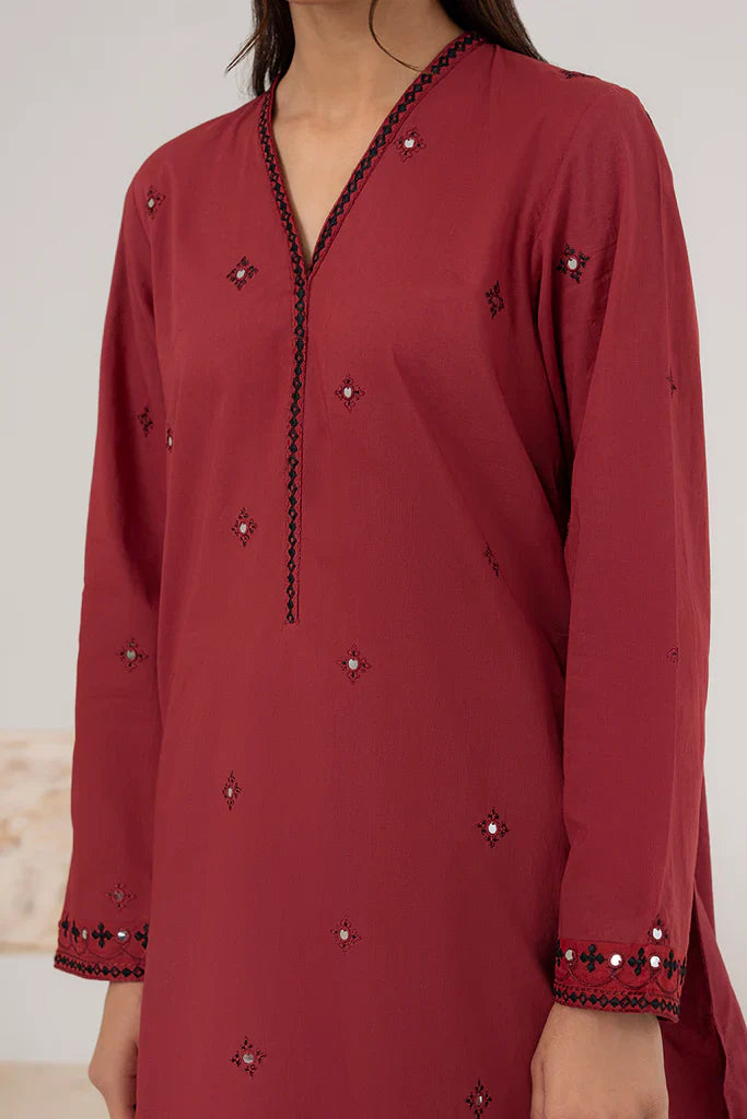 VERMILION EMBROIDERED SHIRT