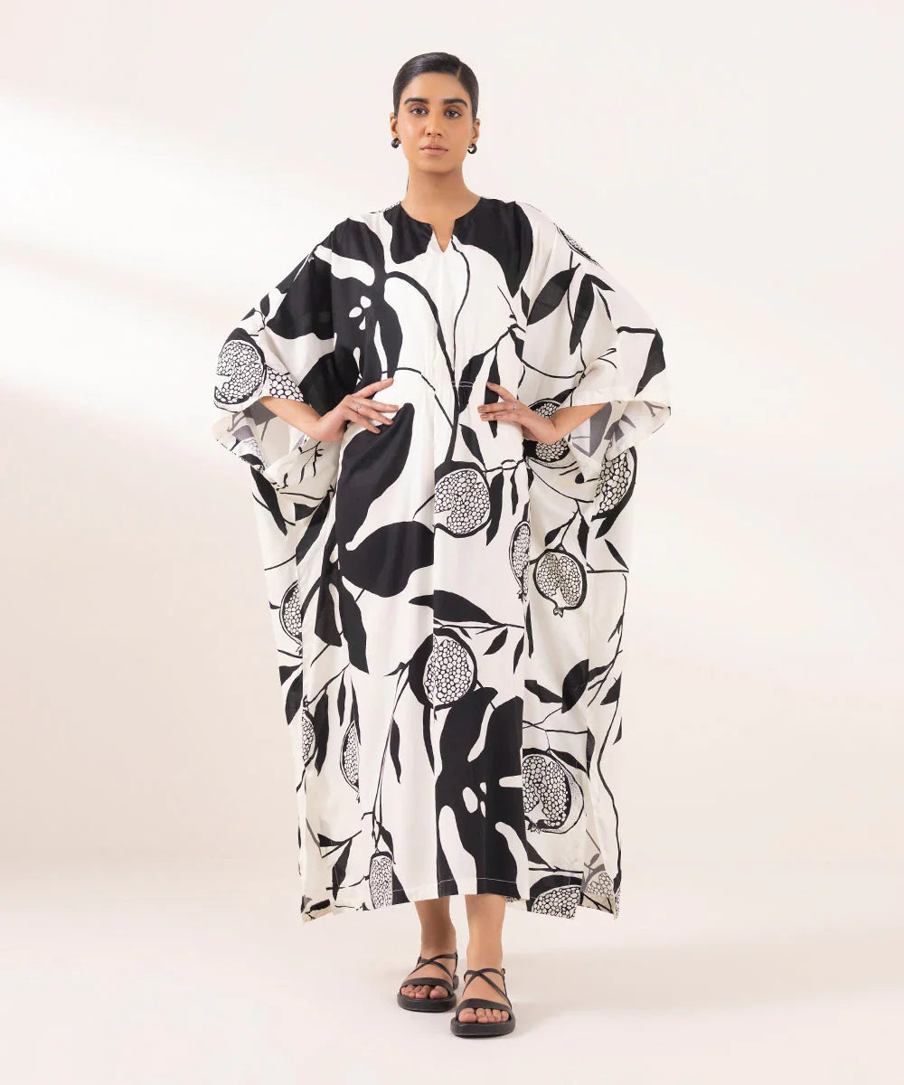 PRINTED ARABIC LAWN KAFTAN