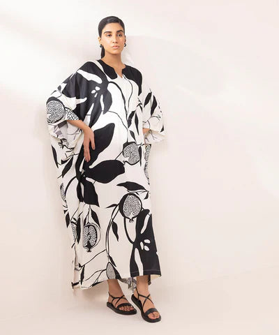 PRINTED ARABIC LAWN KAFTAN