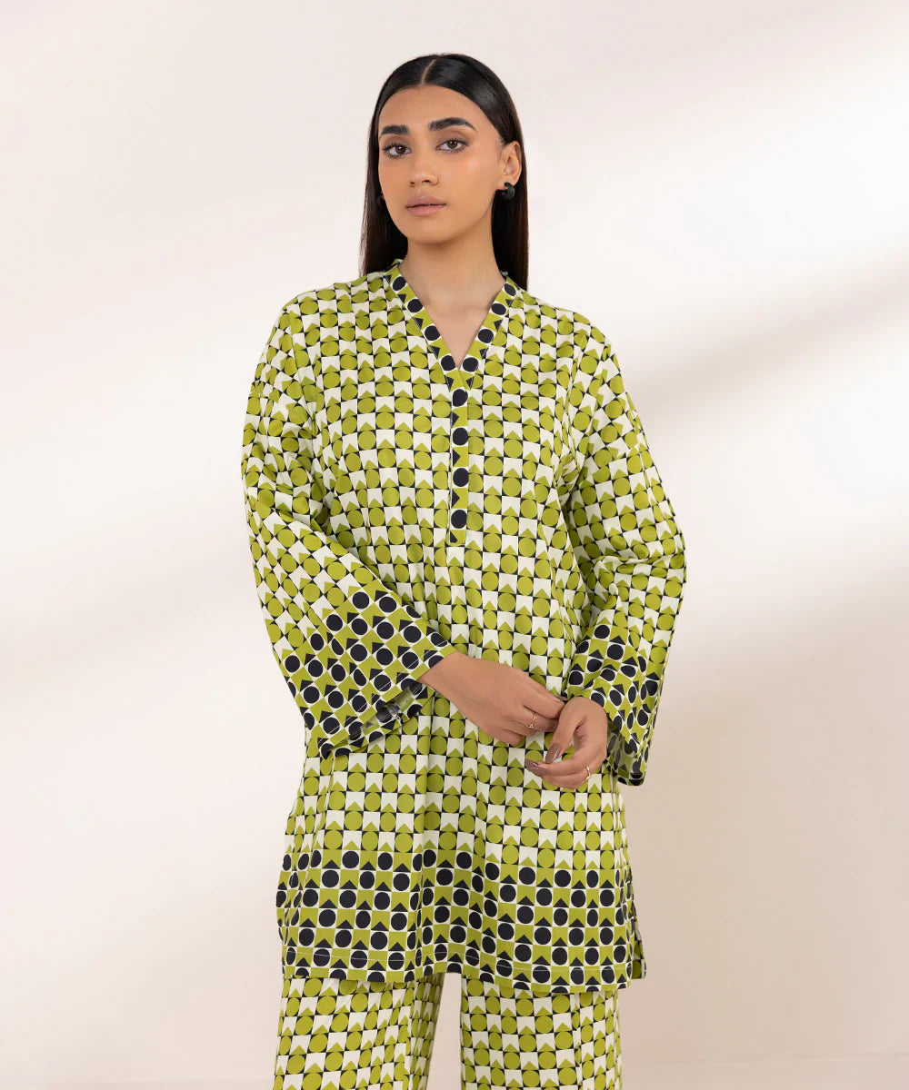 PRINTED COTTON VISCOSE SHIRT