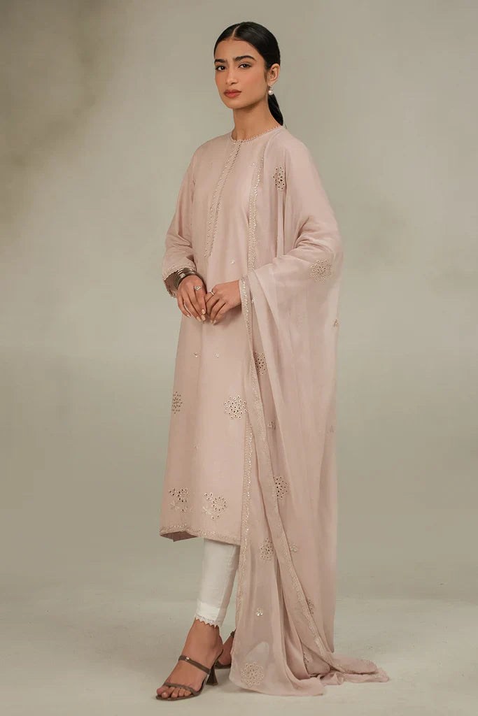 ECRU FAWN-2 PIECE (SHIRT & DUPATTA)