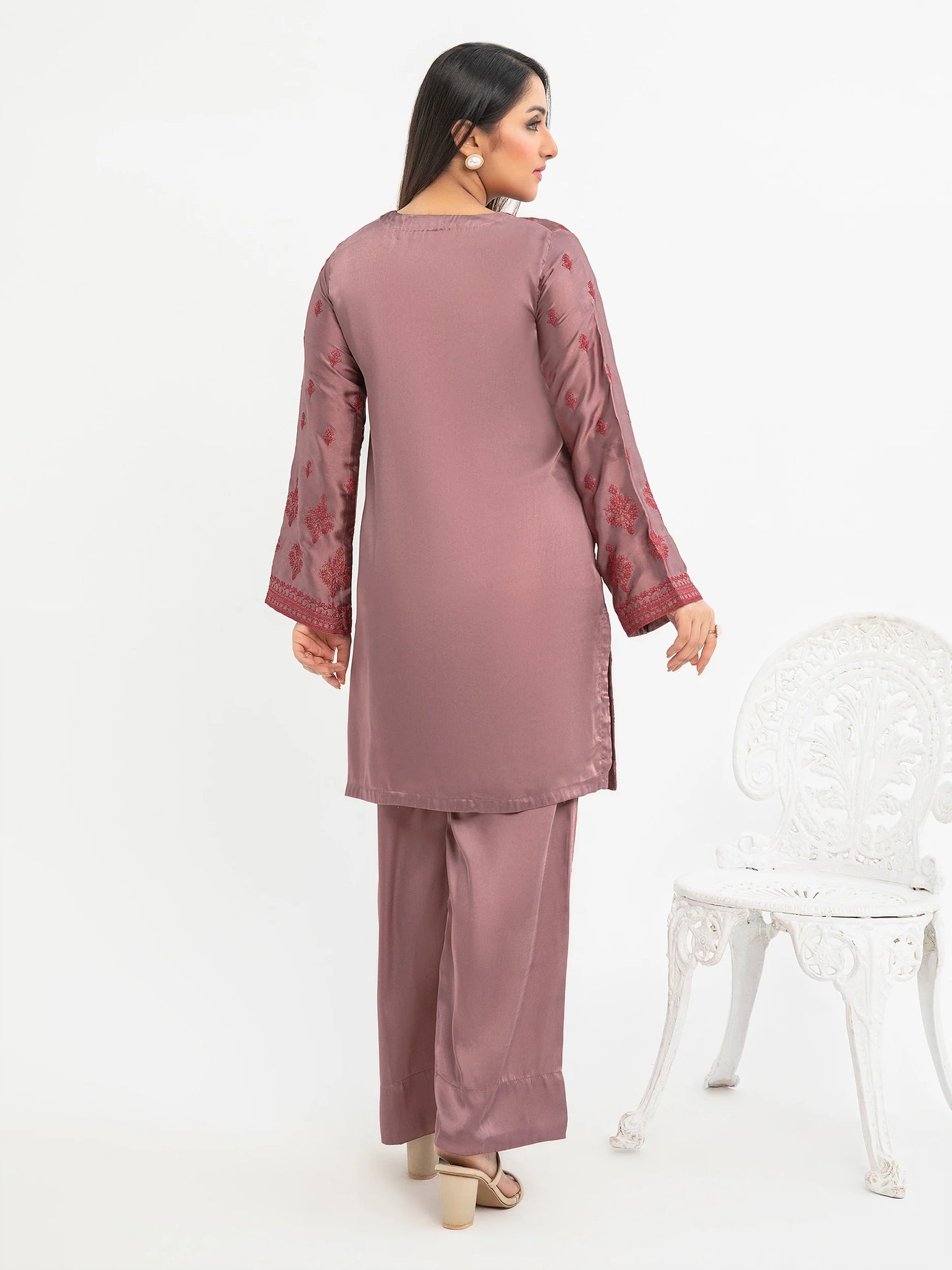 2 Piece Silk Suit-Embroidered(Pret)