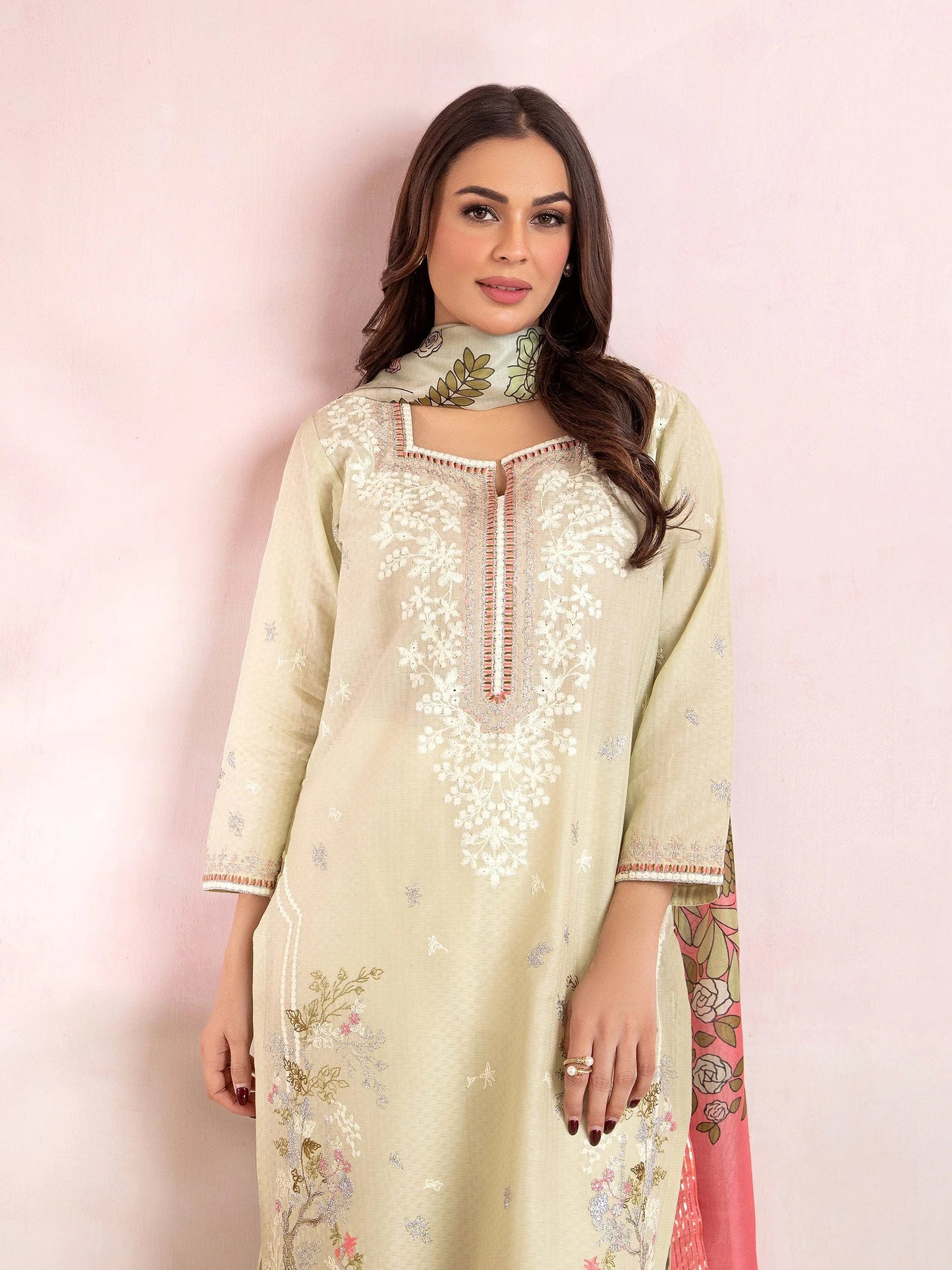 2 Piece Jacquard Suit-Embroidered (Pret)