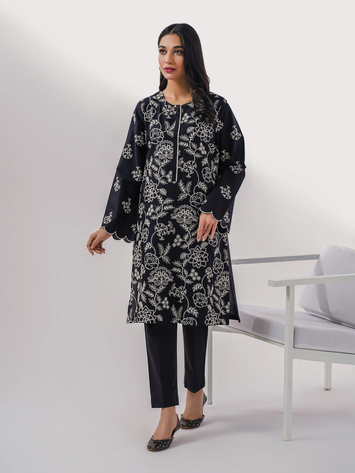 Winter Cotton Shirt-Embroidered(Pret)