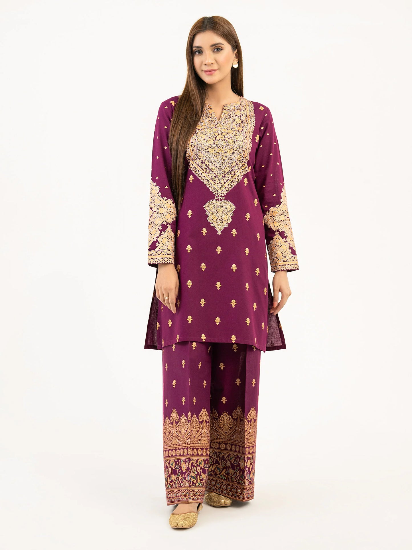 2 Piece Khaddar Suit-Paste Print (Pret)