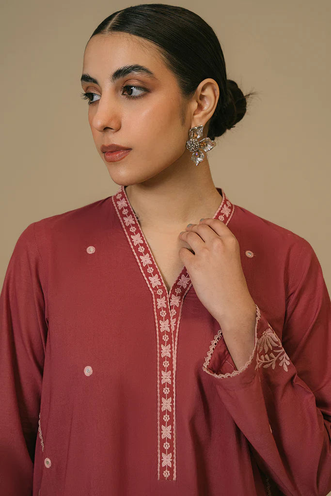 MAUVEWOOD-LAWN EMBROIDERED SHIRT