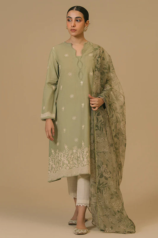 OLIVE VISTA-2 PIECE (SHIRT & DUPATTA)