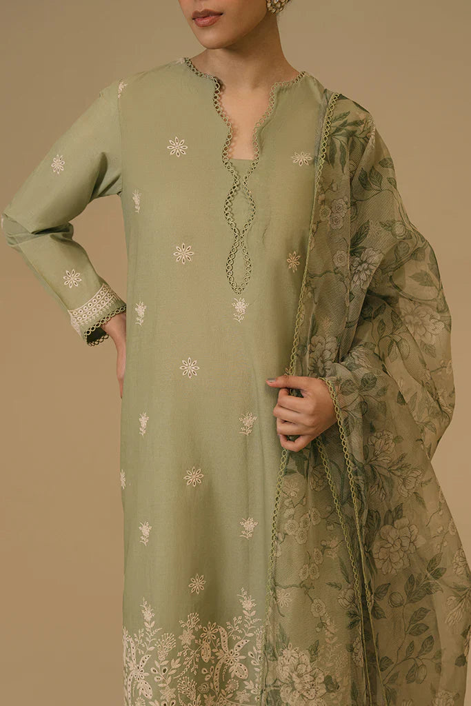 OLIVE VISTA-2 PIECE (SHIRT & DUPATTA)