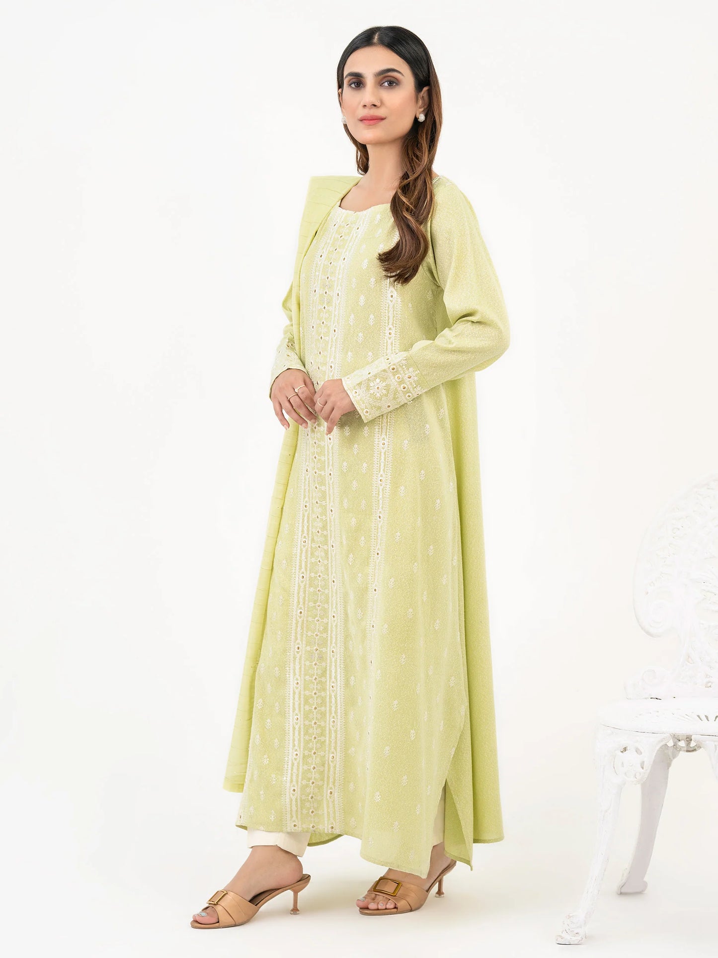 2 Piece Zari Suit-Embroidered (Pret)