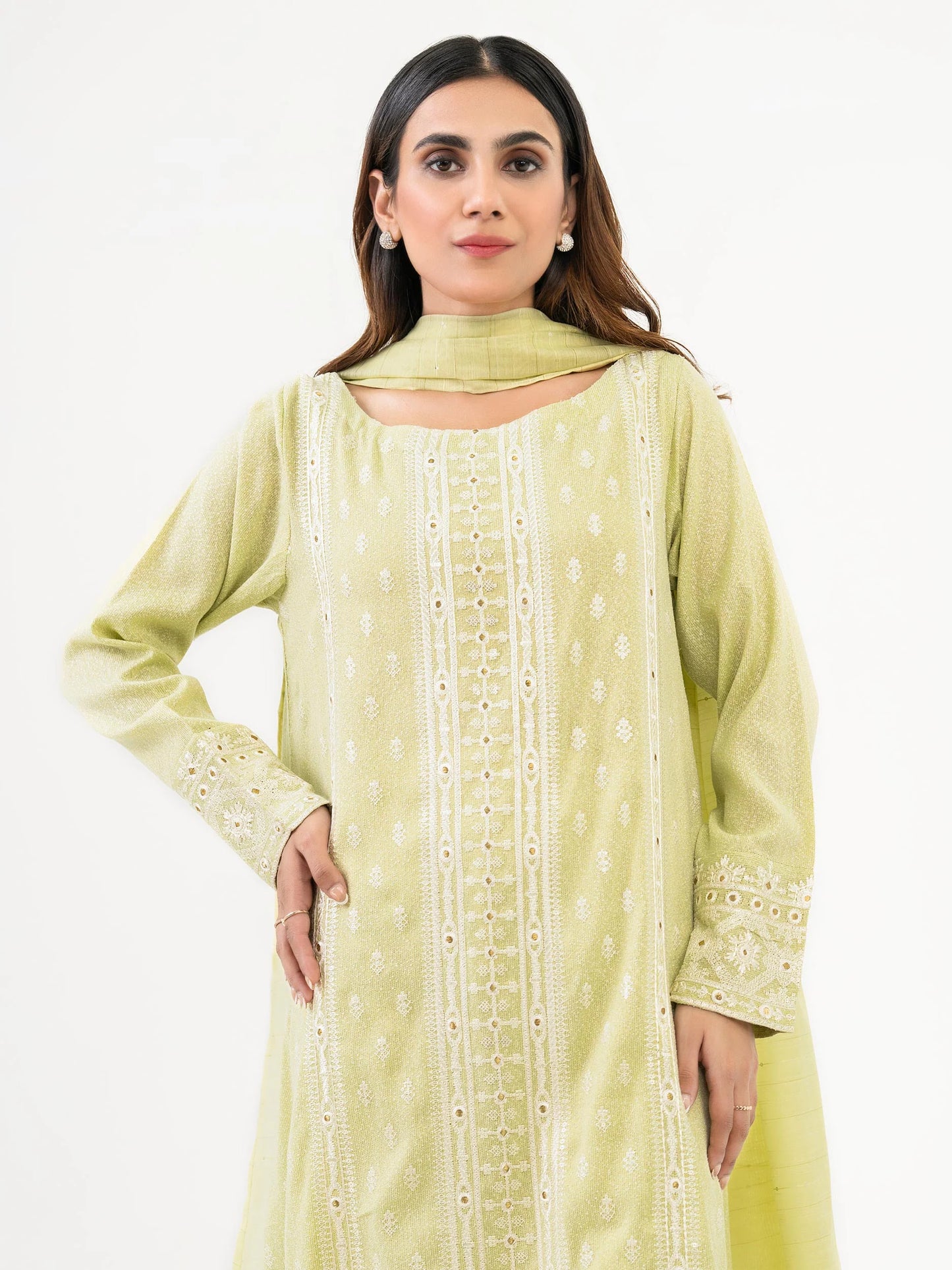 2 Piece Zari Suit-Embroidered (Pret)