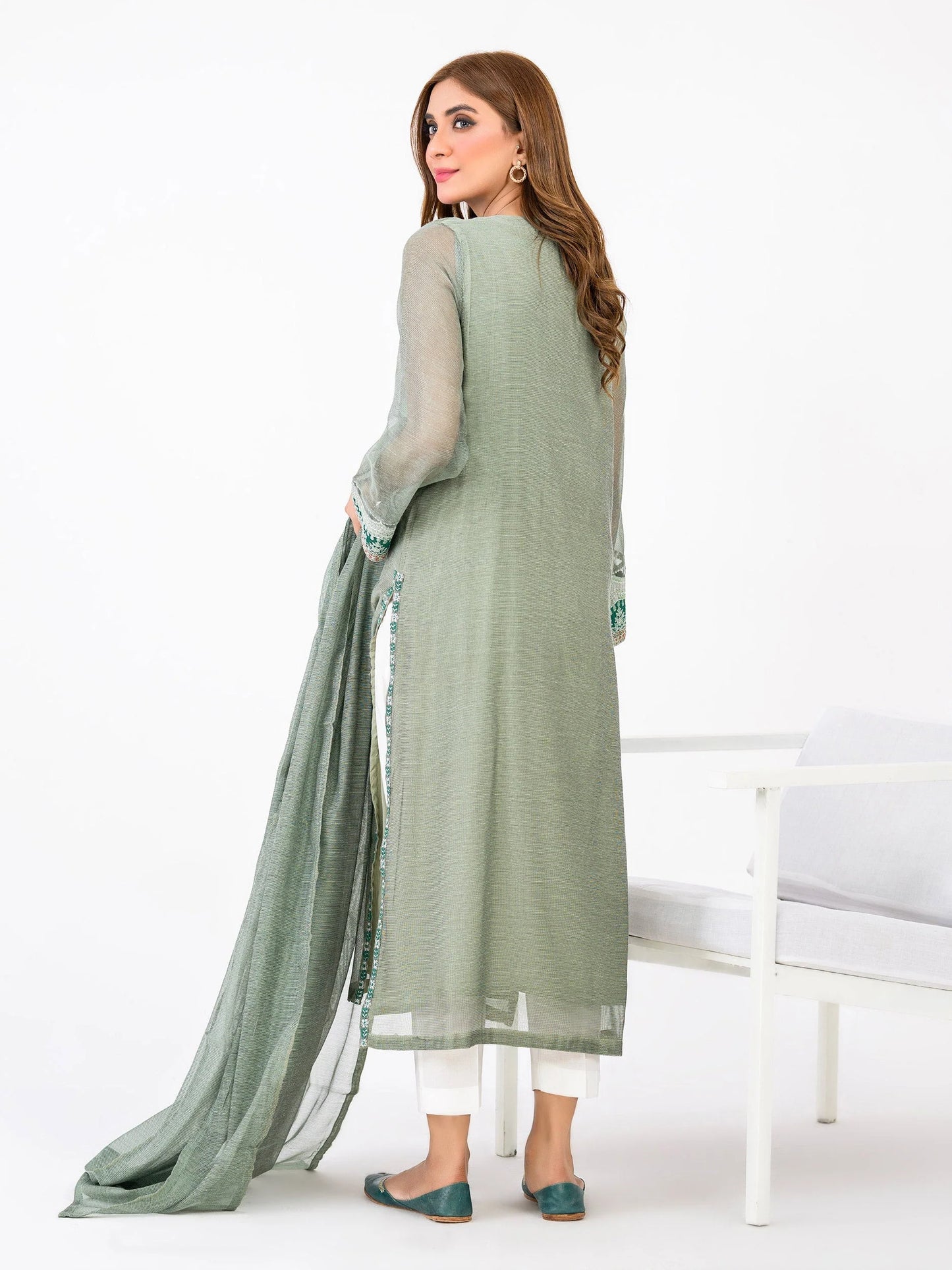 2 Piece Cotton Net Suit-Embroidered(Pret)