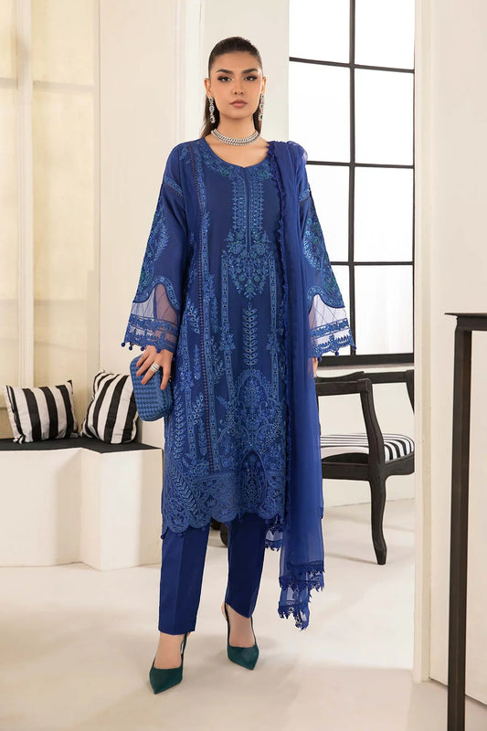 3 Piece Embroidered Lawn Suit | DW-EF24-02