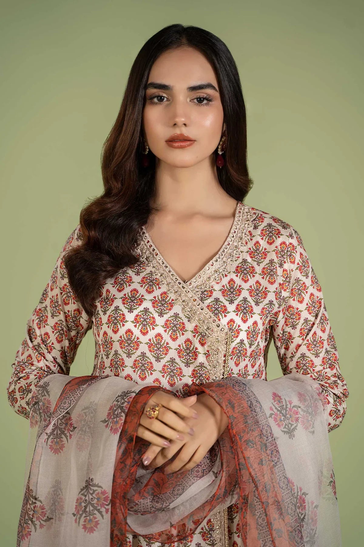 3 Piece Embroidered Lawn Suit | DW-EF24-106