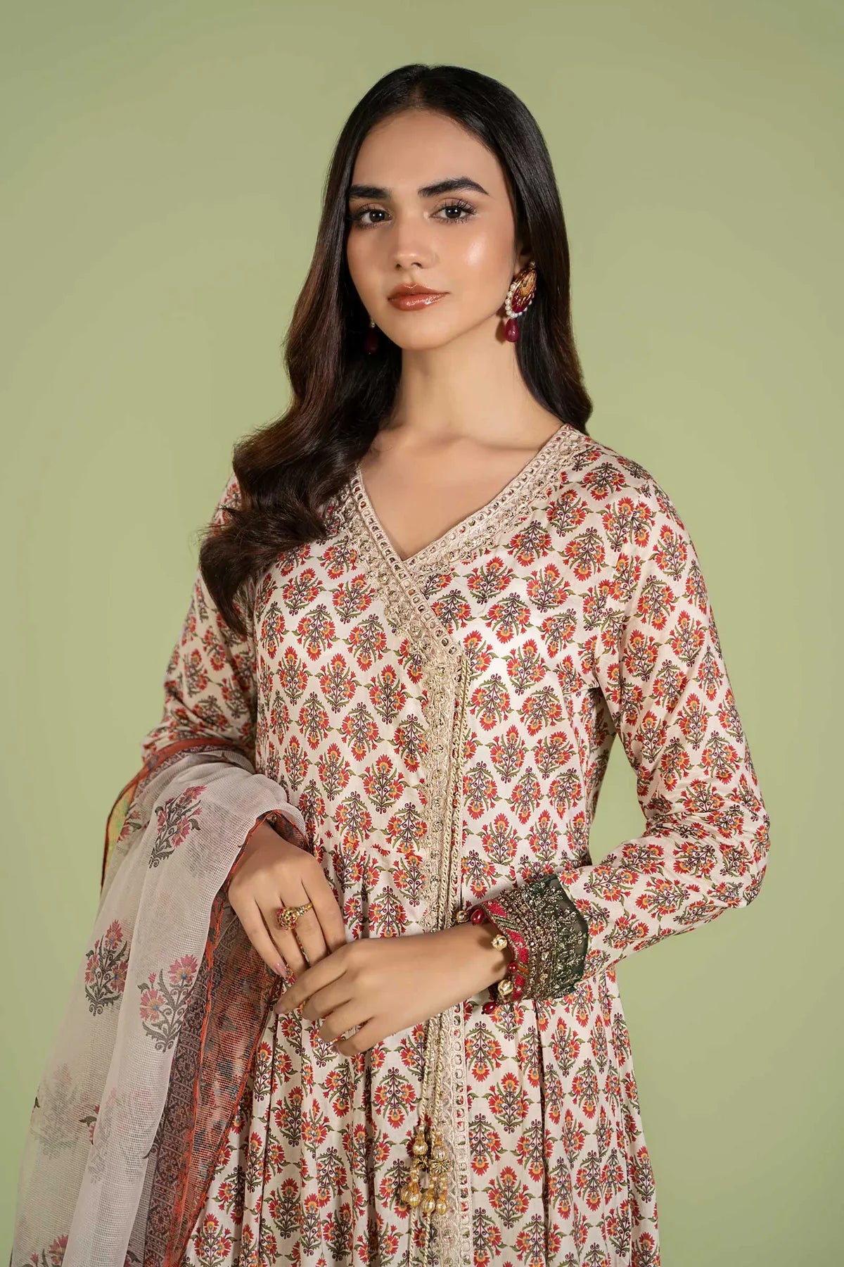 3 Piece Embroidered Lawn Suit | DW-EF24-106