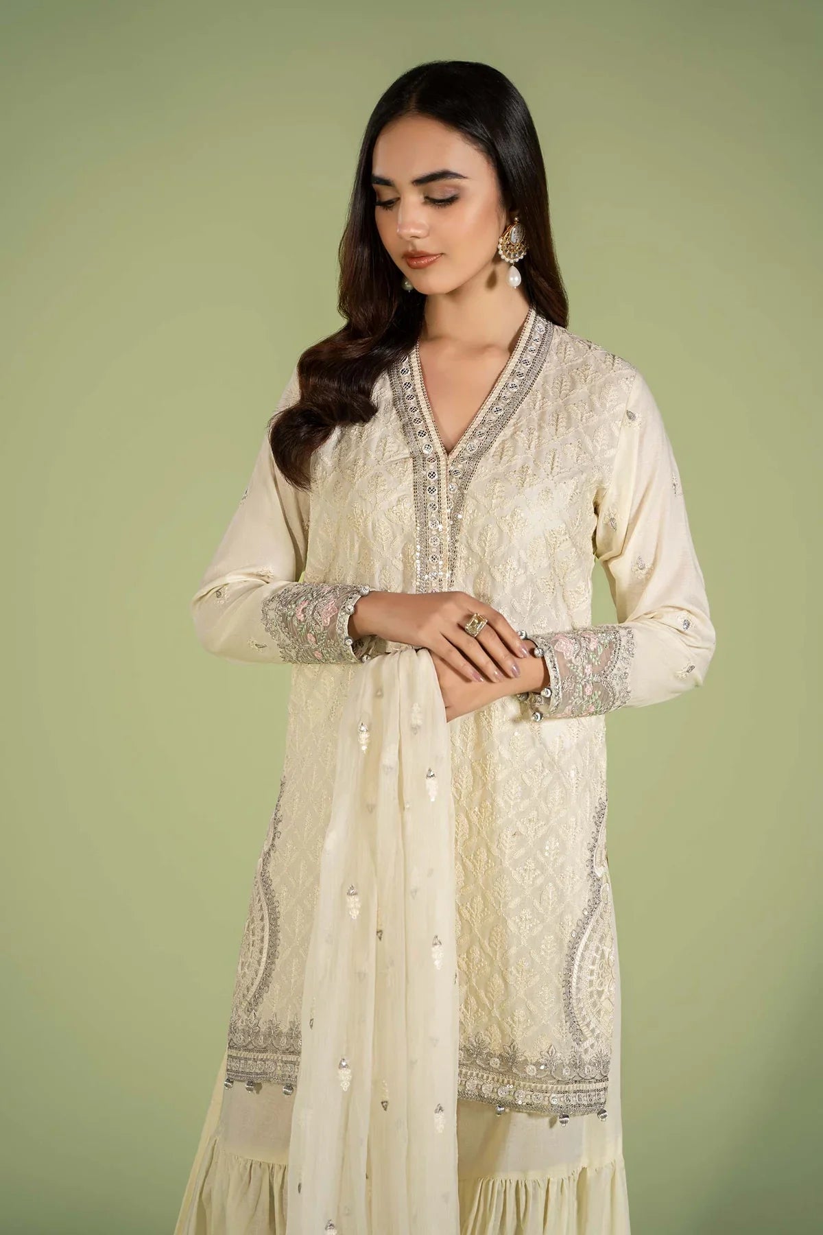 3 Piece Embroidered Lawn Suit | DW-EF24-11