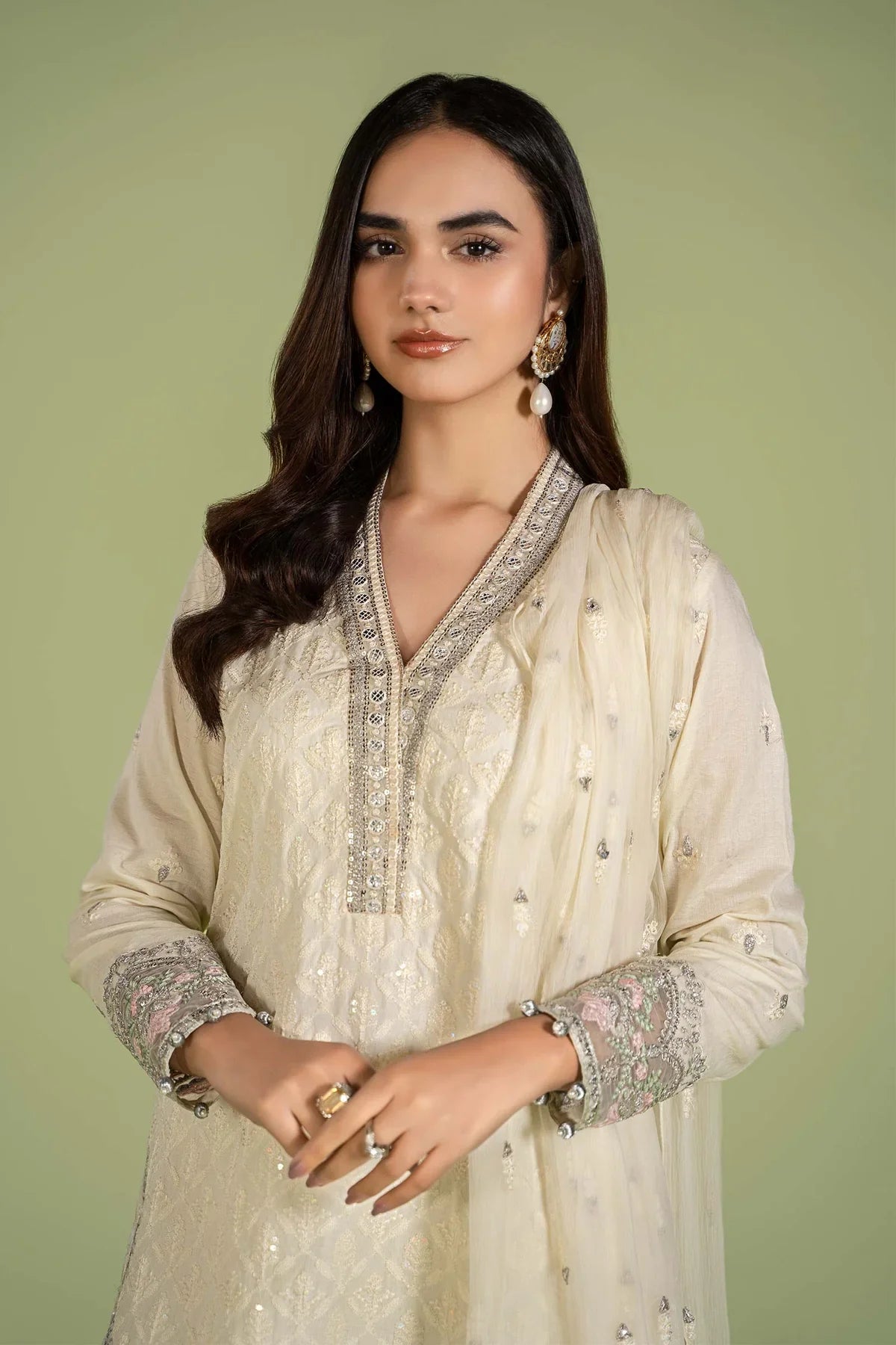 3 Piece Embroidered Lawn Suit | DW-EF24-11