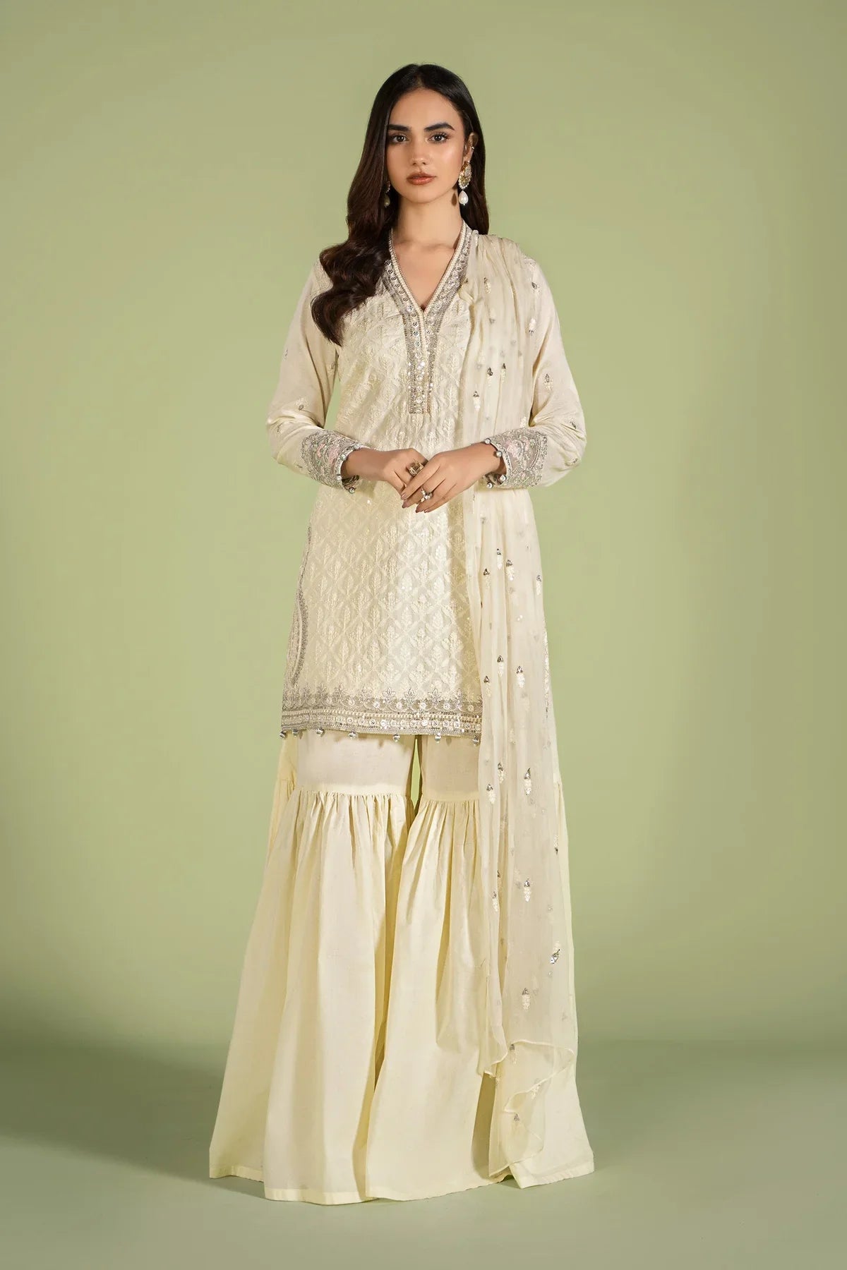 3 Piece Embroidered Lawn Suit | DW-EF24-11