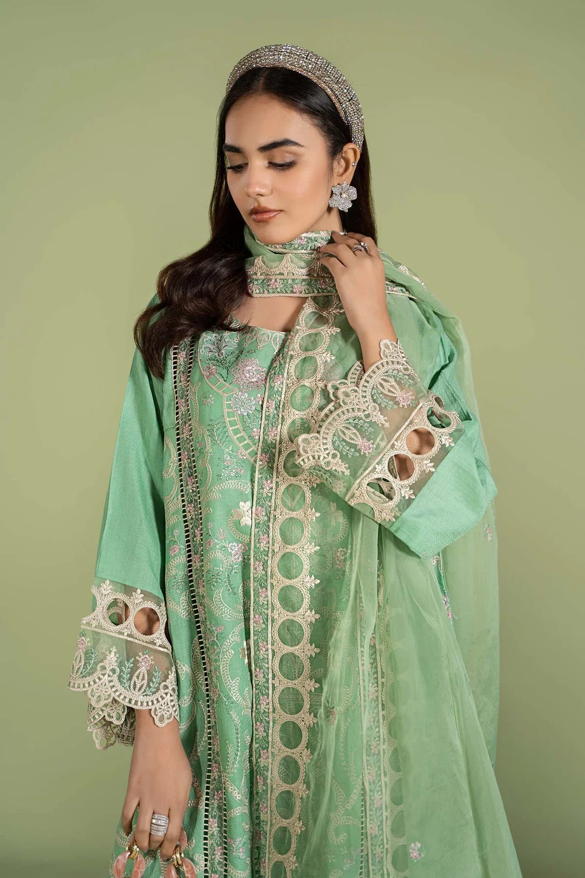 3 Piece Embroidered Lawn Suit | DW-EF24-18