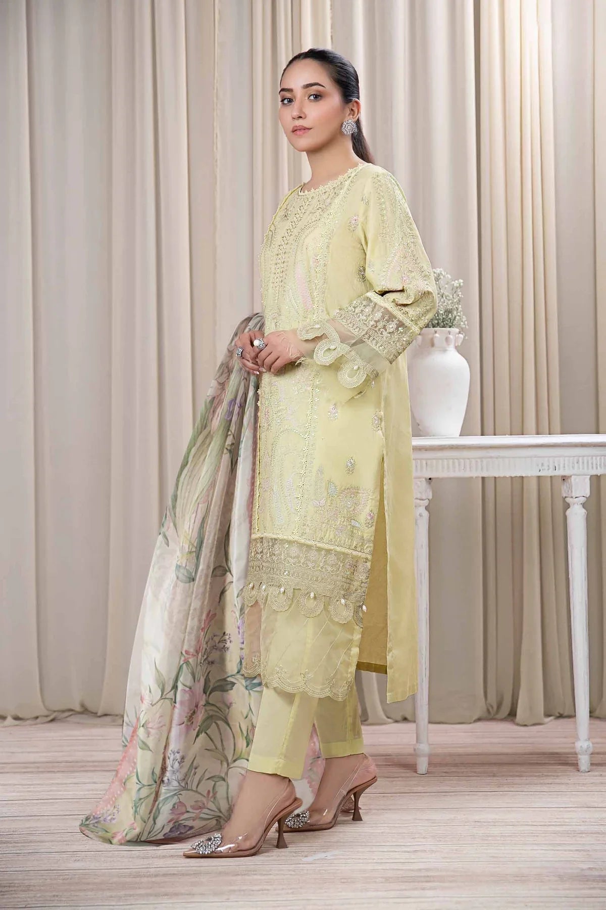 3 Piece Dyed Self Jacquard Suit | DW-EF24-24