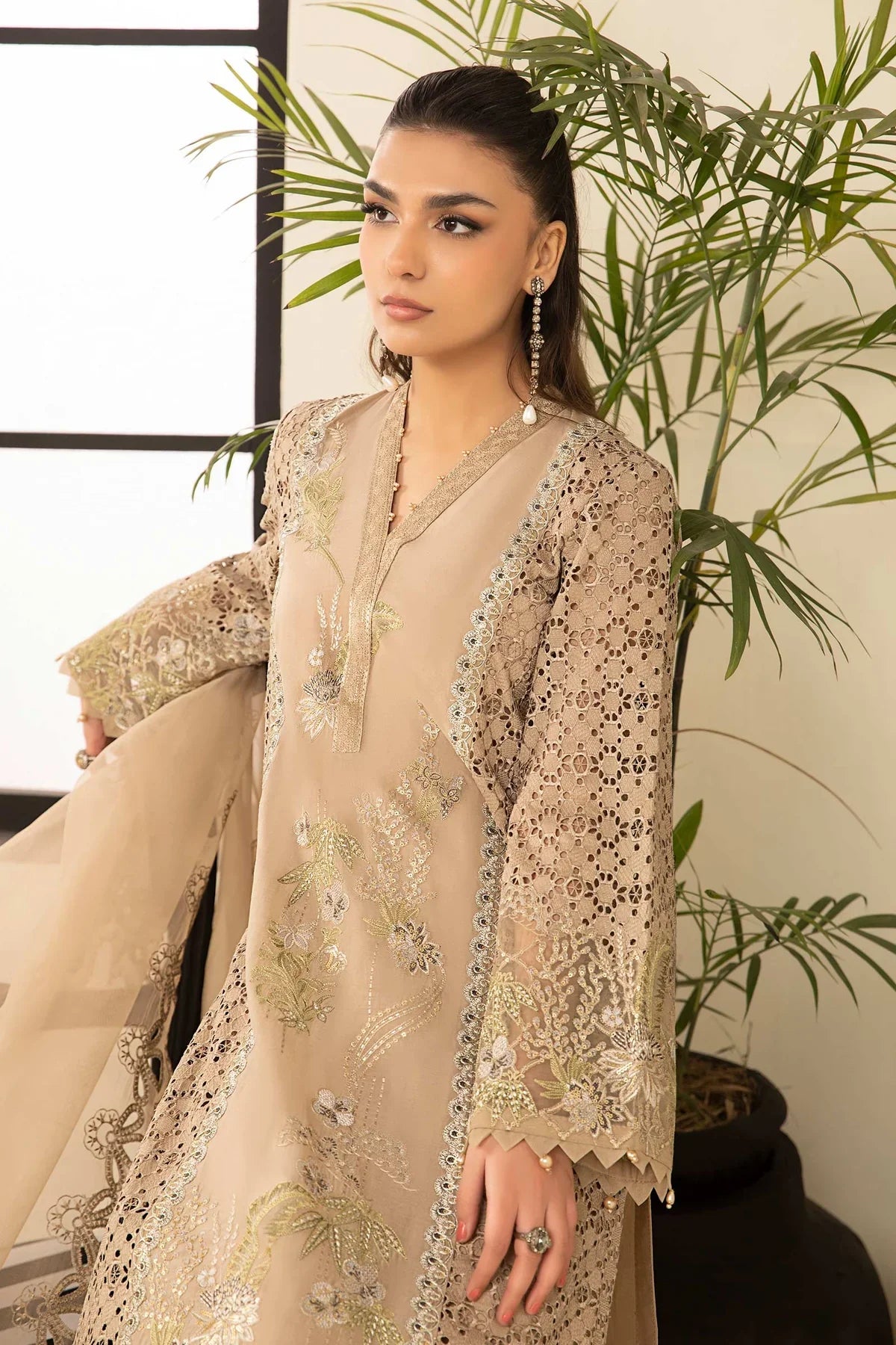 3 Piece Embroidered Lawn Suit | DW-EF24-04