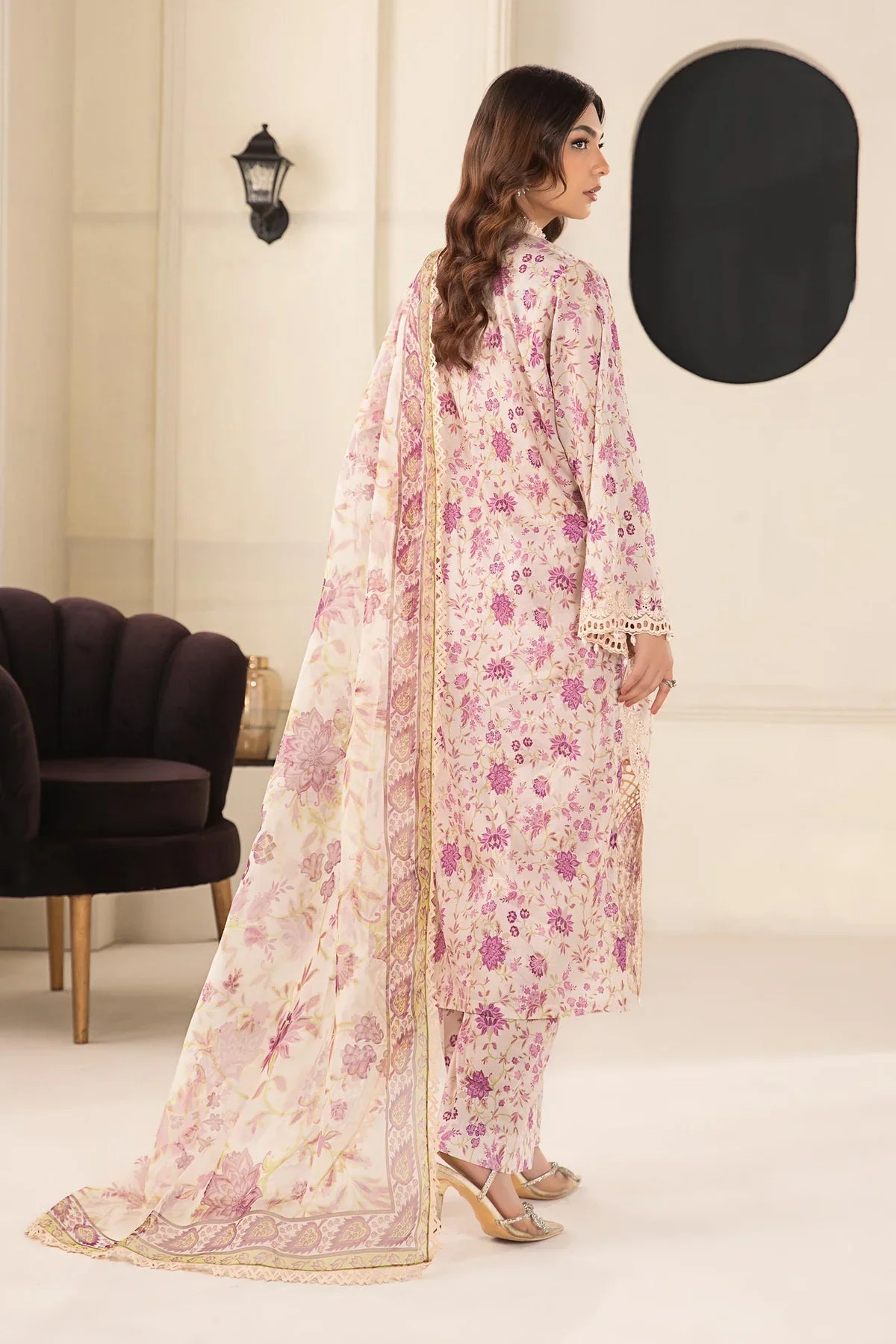 3 Piece Embroidered Lawn Suit | DW-EF24-108