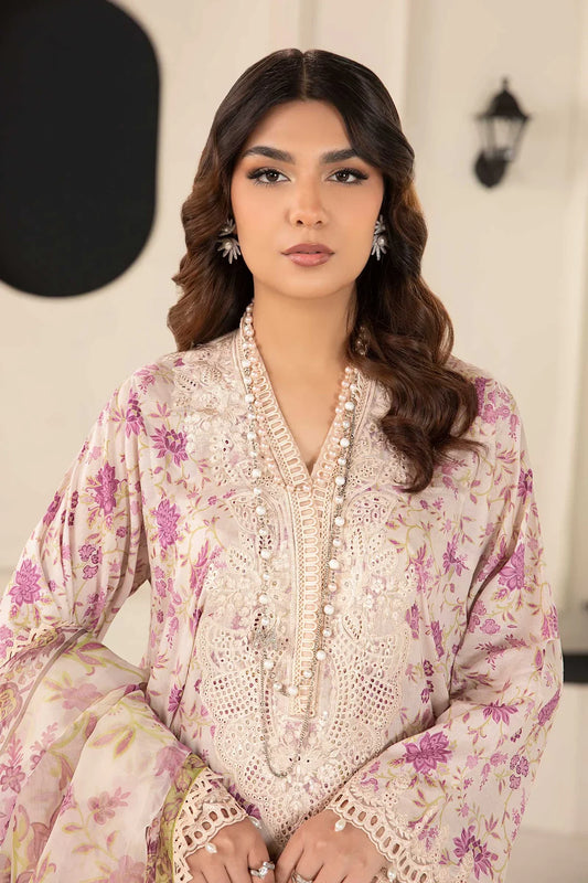 3 Piece Embroidered Lawn Suit | DW-EF24-108