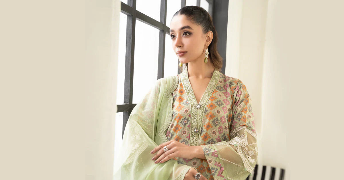 3 Piece Embroidered Lawn Suit | DW-EF24-111