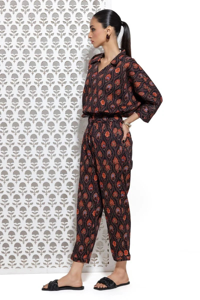 Co-ord Set (Wing Collar Blouse | Slouchy Trousers)